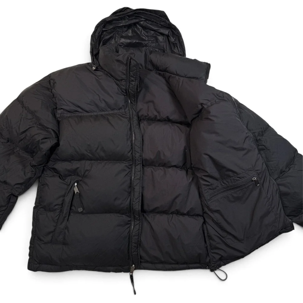 The North Face Nuptse 700 Down Puffer Jacket Mens Medium Black Hooded Ripstop